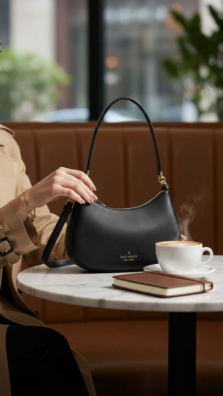 Kate Spade Women Paige Shoulder Medium Crossbody Bag KK983 BLACK